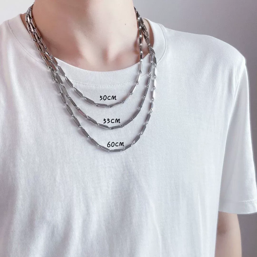 Men's hot selling Mobius titanium steel necklace, colorfast diamond necklace