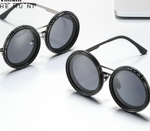 Adjustable Eye Protect Sunglasses Round Frame Polarized UV400 New Design Fashion Vintage Sunglasses