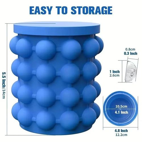 Ice Cube Mold Large Press Type Easy Release Ice Tray Maker Circular Portable Silicone Ice Cube Cup with Lid