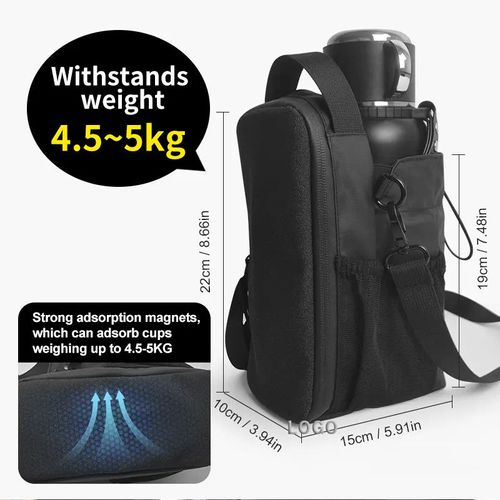 CustomWaterproof Nylon Zipper Magnet Phone Crossbody Pouch Sport Fitness Water Bottle Holder Magnetic Gym Bag for Gym with Strap