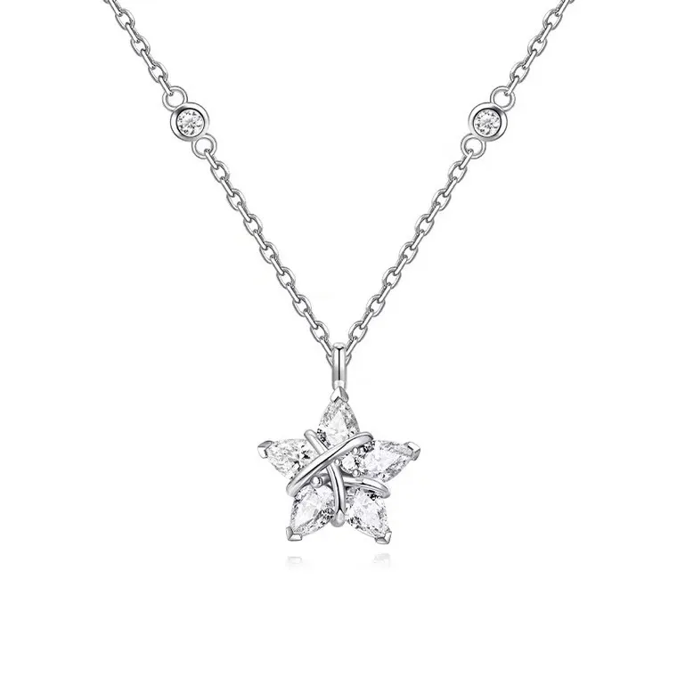Women's star zircon necklace new clavicle necklace
