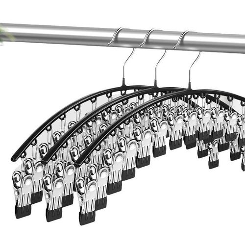 Space Saving Metal Stainless Steel Clips Pants Skirts Closet Legging Organizer Coated 10  Clips Hanger