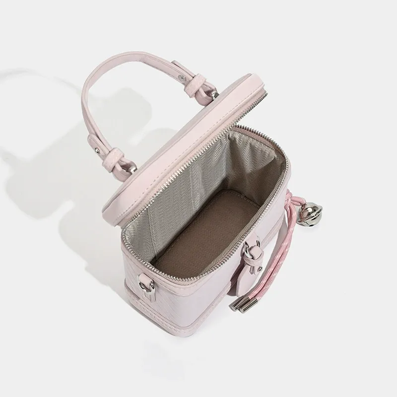 Pink Woven Handbag Box Bag Crossbody Small Square Bag