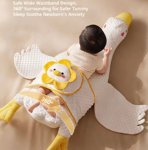 White Goose Baby Gas Relief Pillow Anti-Colic Tummy Time Soothing Tool for Newborns and Two-Month-Olds Magical Sleep Aid