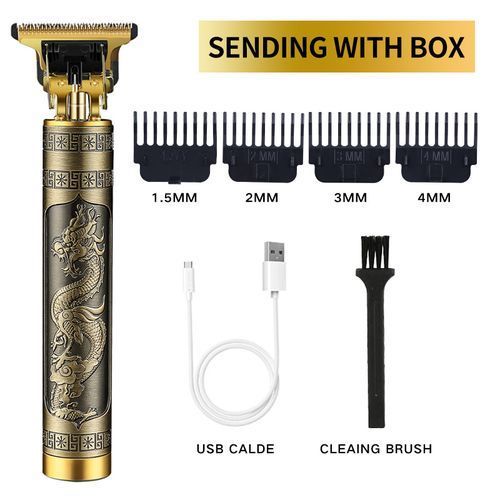 Dragon Monster Rechargeable Metal Hair Clipper - Gold