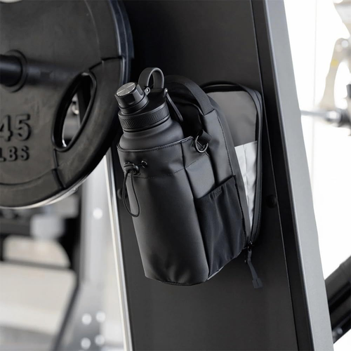 CustomWaterproof Nylon Zipper Magnet Phone Crossbody Pouch Sport Fitness Water Bottle Holder Magnetic Gym Bag for Gym with Strap