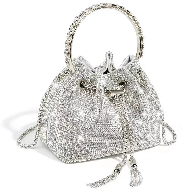 Women's Bag 2025 Summer New Shiny Inlaid Bag Small Crossbody Handbag Dinner Bag