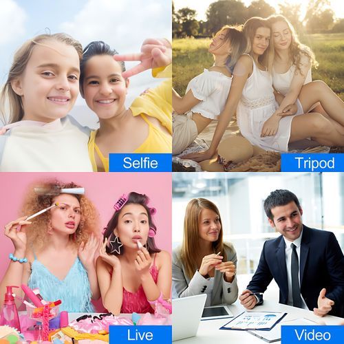 Bluetooth Selfie Stick Tripod With Fill Light + Shutter Remote - Black