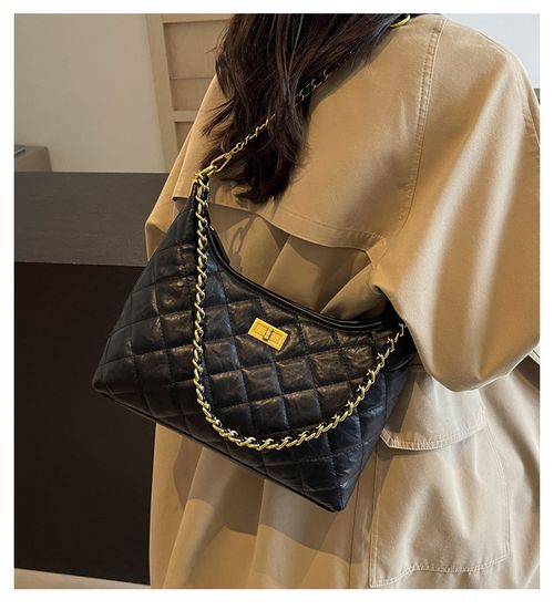 Retro diamond chain tote bag women's 2025 new commuter versatile underarm bag
