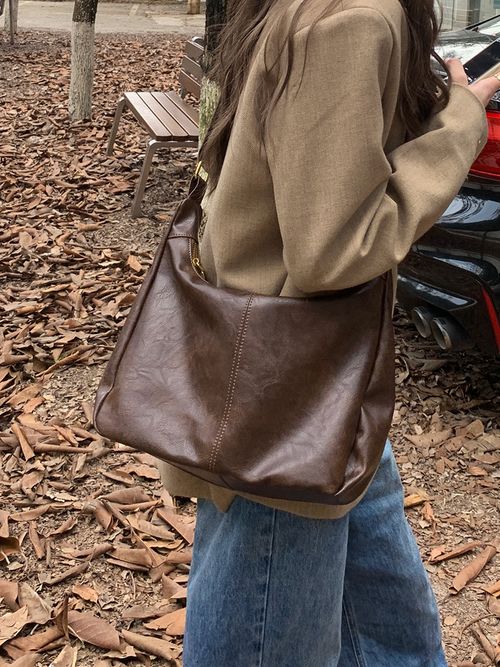 Retro Cross Shoulder Bag, Women's Trendy Korean Edition Tote Bag, Versatile, Large Capacity Shoulder Bag