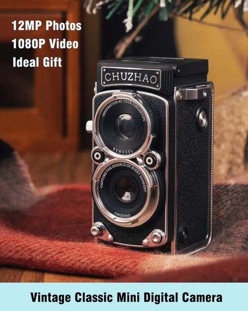 Digital Vintage Mini Camera 1080P FHD Video 12MP Autofocus Point and Shoot Digital Camera Card Compact Small Vlogging Camera