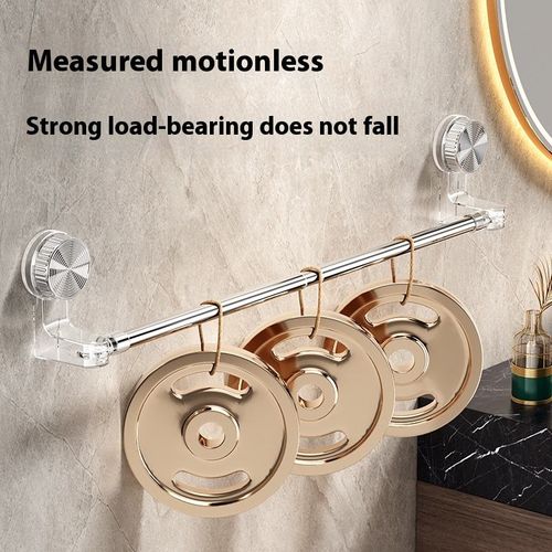 Towel rack for tiles  Bathroom stainless steel towel rack without drilling, retractable suction cup rack, wall mounted