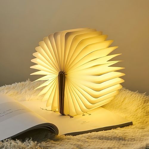 Book Light Novelty Folding Book Lamp 3 Colors Folding Night Light Portable Desk Light
