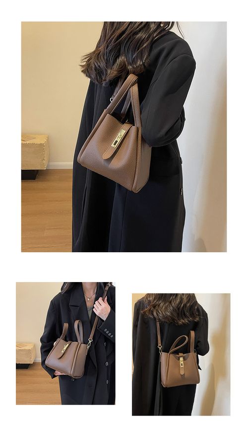 Women's High-End Retro Bucket Bag Casual Crossbody Bag Open Closure Polyester Lining for Beach Use Vegetable Basket Handbag