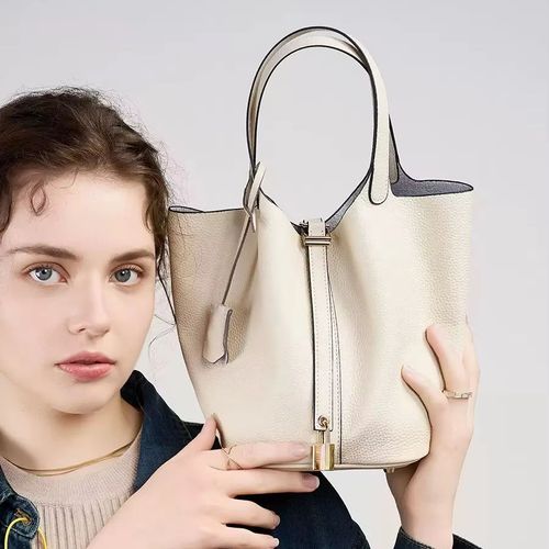 Hot sale basket handbag women's bag 2025 summer new imported TOGO cowhide bag women's bucket bag