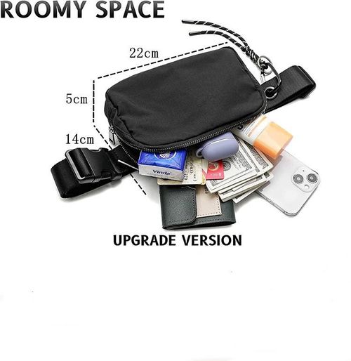 Double-layer nylon waterproof bag leisure sports waist bag fitness chest bag running storage bag