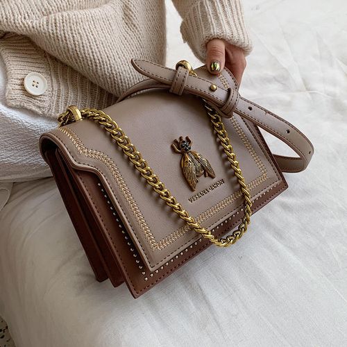 Sale Summer New Vintage Bee logo Design Shoulder Bag Metal Chain High Quality Crossbody Bag