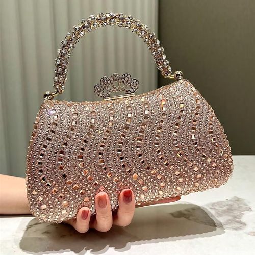 Trendy Luxury Fashion Diamonds Women's Handbags Full Rhinestone Design Party Clutch Bag