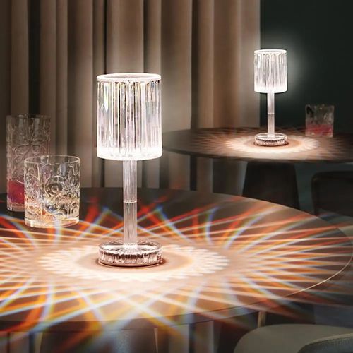 LED 16 colors Crystal Table Lamp Touch Remote Control Acrylic Night Lamp Romantic Bar Atmosphere Lamp Rechargeable Changing Night Light