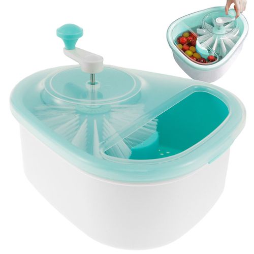 Fruit Vegetable Washing Machine Fruit Washing Spinner Device Vegetable Cleaner Device with Spin Scrubber Brush for Home Kitchen