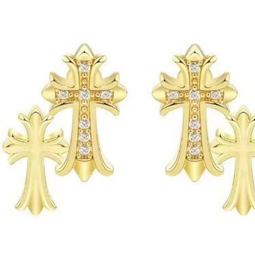 Hot sale Personalized creative design cross inlaid zircon earrings