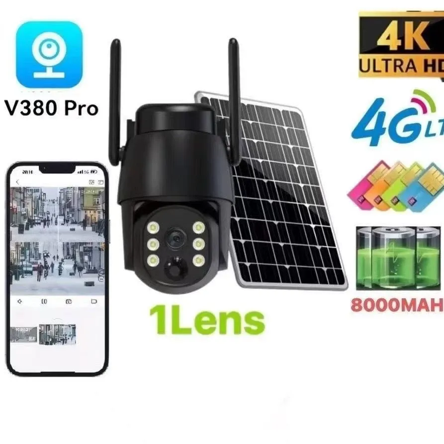 X1 Intelligent Solar Energy Alert Ptz Camera Solar Low Power Consumption 4G Solar Camera V380PRO Outdoor Solar Camera