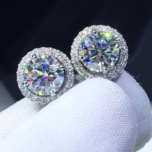 High-end popular style inlaid zircon earrings, the same style for men and women