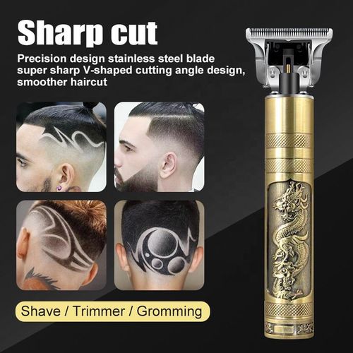 Dragon Monster Rechargeable Metal Hair Clipper - Gold