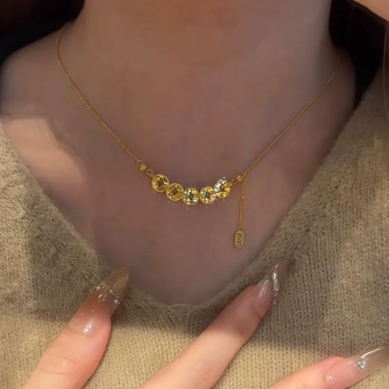 Gold-plated Five Emperors Coin Necklace, a new 2025 design.