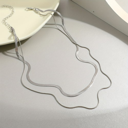 Snake bone necklace light luxury high-end design stacking clavicle necklace