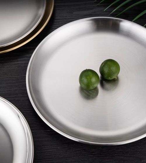 Stainless steel five-grid fast food tray, thickened grid, tray, vegetable plate, baking tray