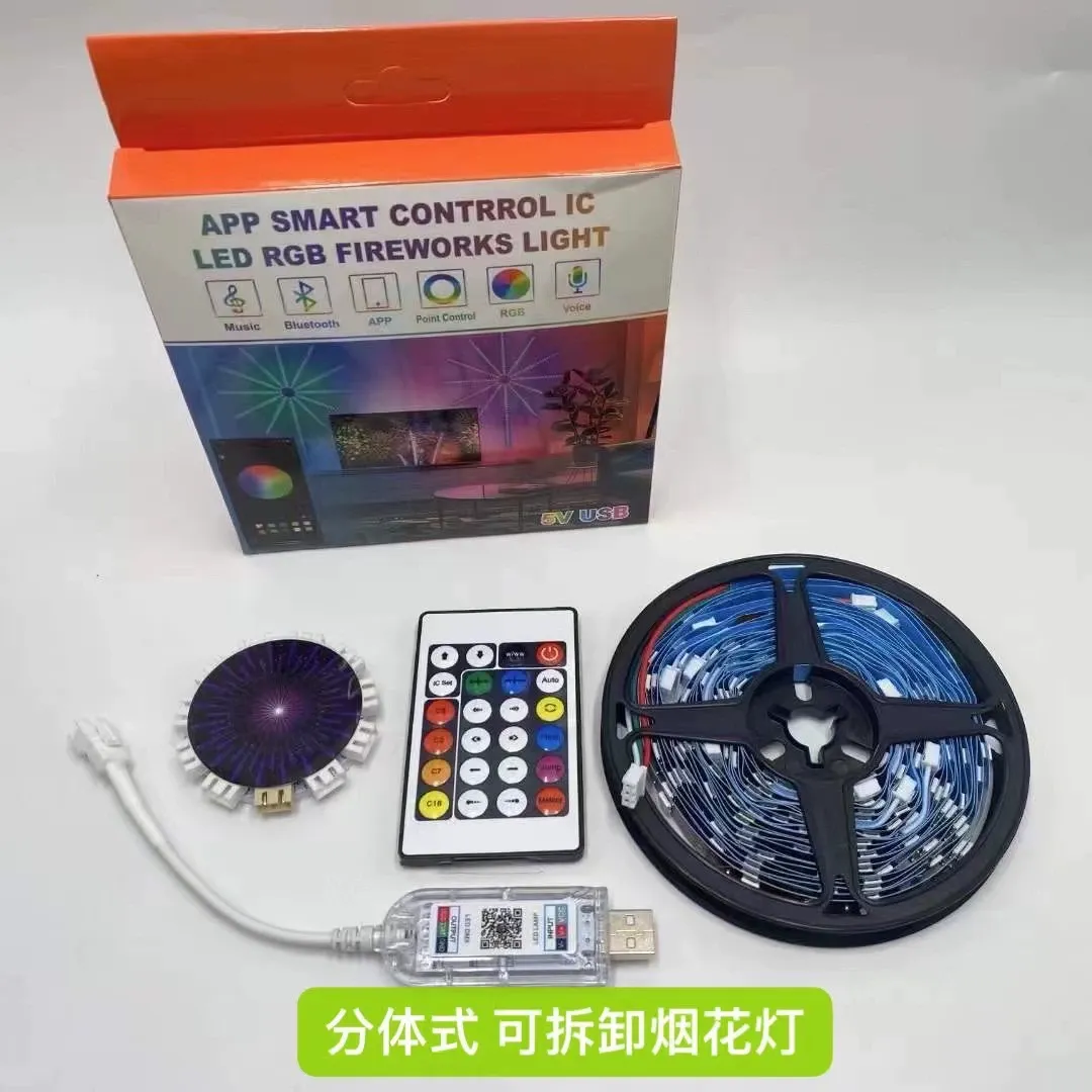 App Control RGBIC USB Input Music Sync Sound Control Strip Dream Color Firework LED Lights for Bedroom Home Bar Indoor Party