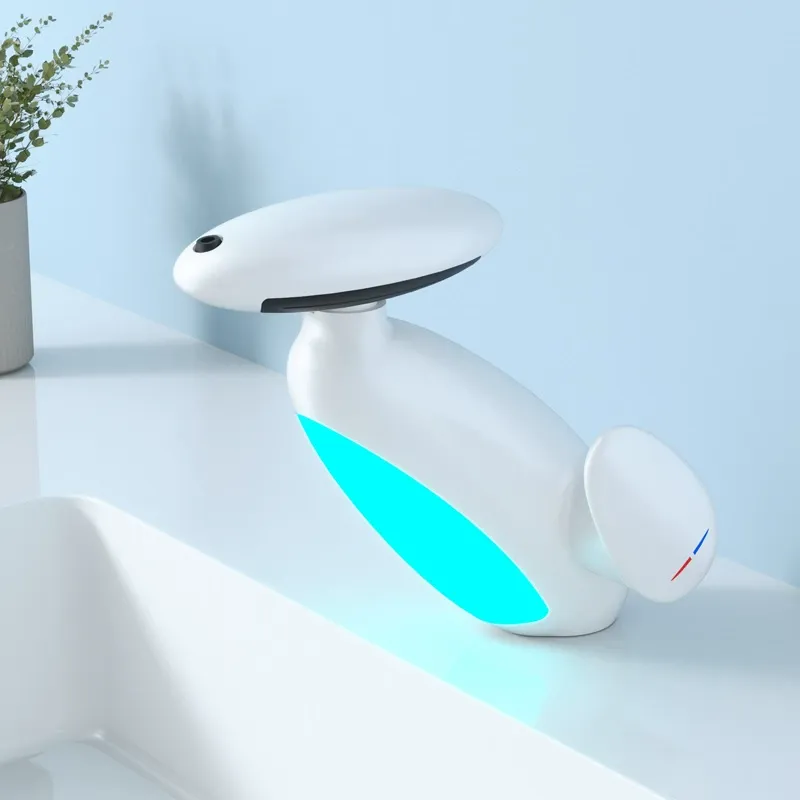 New Design Best Price of LED Ambient Light Wash Basin Pull Out Lavatory Basin Faucet Bathroom Faucets