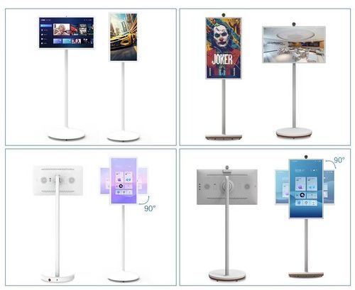 Rechargeable Moveable Android Monitor Built-In 4h Battery Rollable Smart Touch Screen 21.5 Inch and 27 Inch Televisions Tv