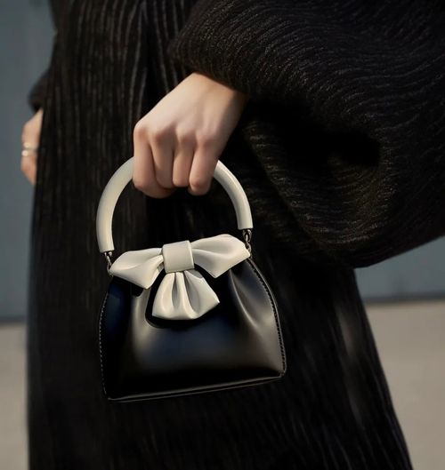 Spring and summer fashionable pleated handbags, bow bucket bags