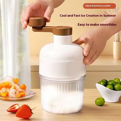 Household Small Size Hand-Operated Making Smoothie Machine with Ice Cube Mold Kitchen Hand Shaved Ice Breaker Ice Crusher