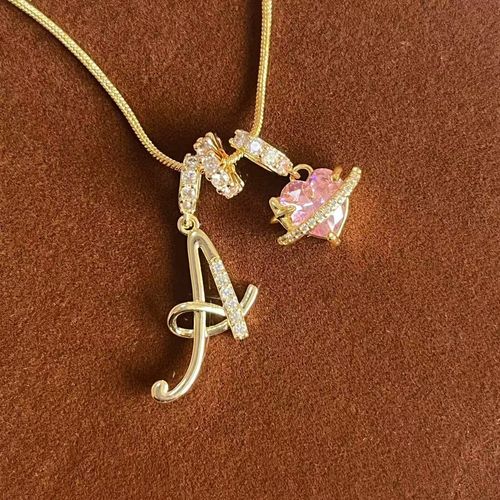 Hot Selling  Letter Necklace 18K Gold Plated Stainless Steel Chain for Women