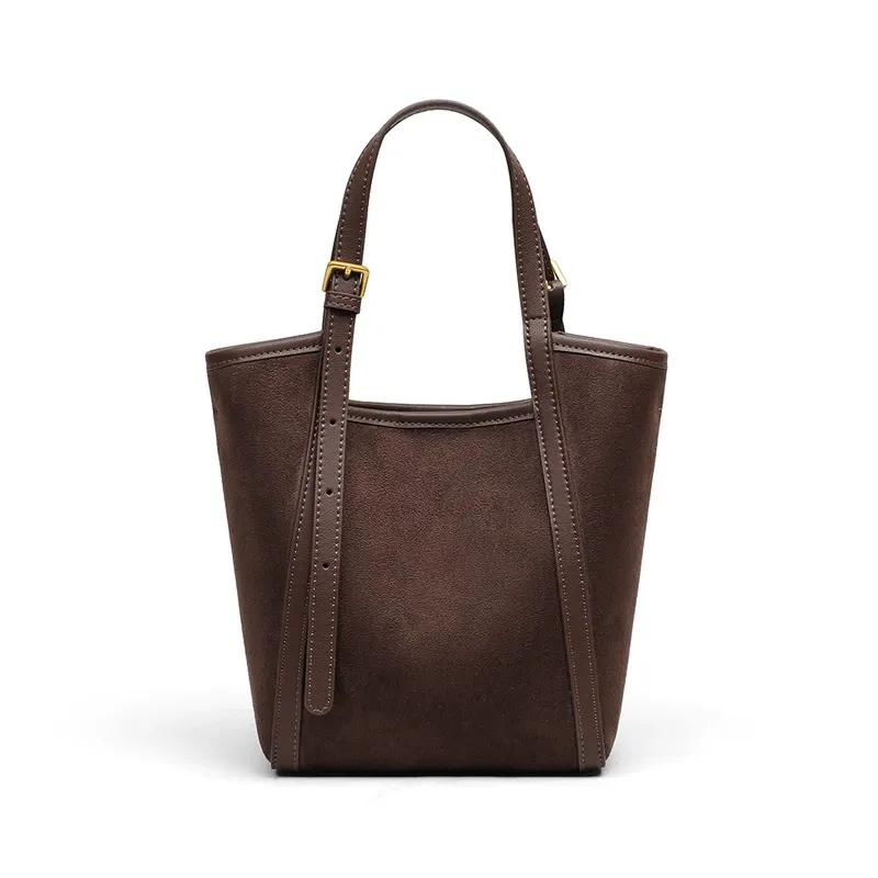 Genuine leather messenger bag, portable vegetable basket, large capacity shoulder bag for women