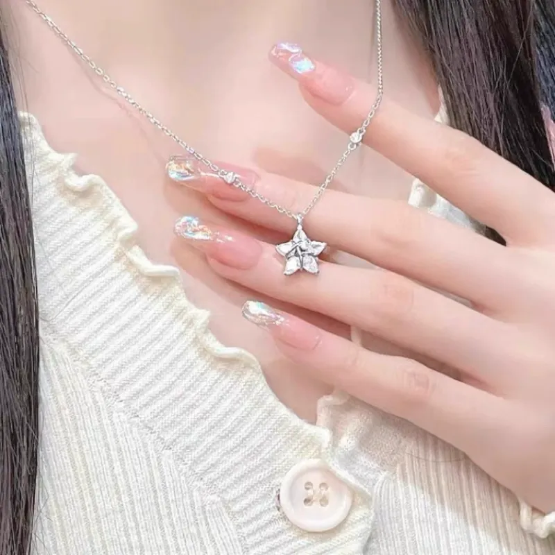 Women's star zircon necklace new clavicle necklace