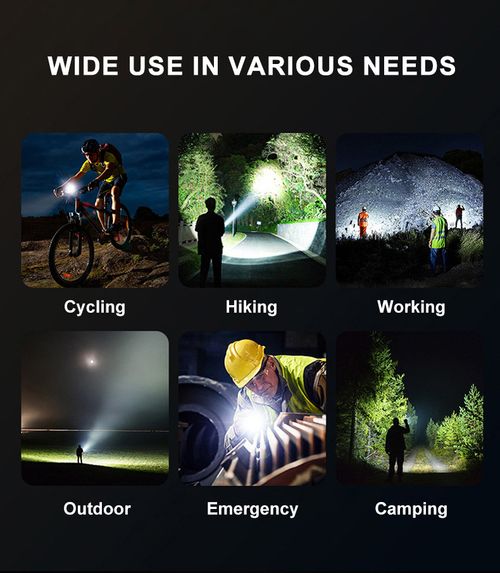 Newest ABS Plastic Flashlight LCD Digital Power Display 3000 Lumens White Laser LED Zoomable Outdoor Torch Emergency Flash Light