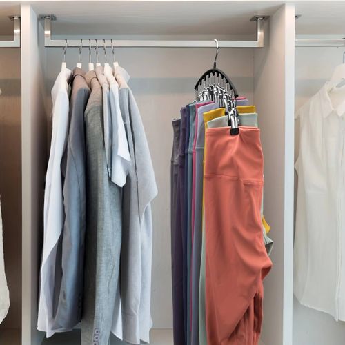 Space Saving Metal Stainless Steel Clips Pants Skirts Closet Legging Organizer Coated 10  Clips Hanger