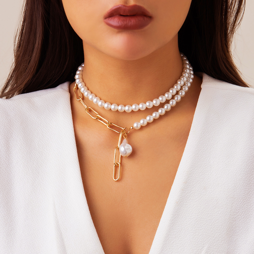 Temperament Baroque Pearl Necklace Irregular Pearl Necklace