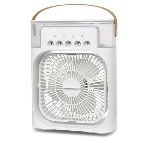 Summer air Cooling Humidifier Water air Cooler 3-in-1 Mini Portable Plastic Add Ice Fan With 7 Color Light
