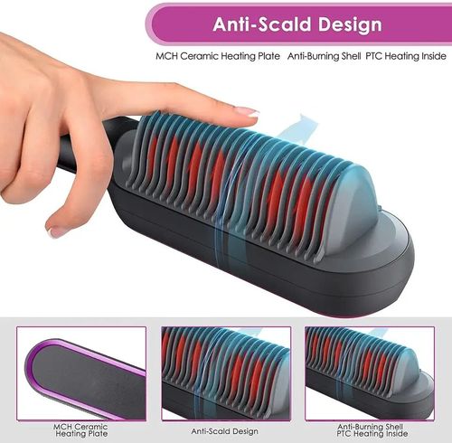 High Quality Electric Straighten Hair Brush Professional Curler Straightener Comb Fashion Fast Heating Ceramic Hair Straightener