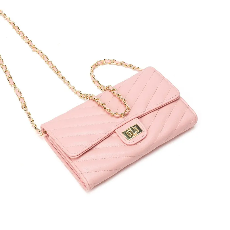 Pink high-end chain bag, versatile crossbody bag, new fashion shoulder bag