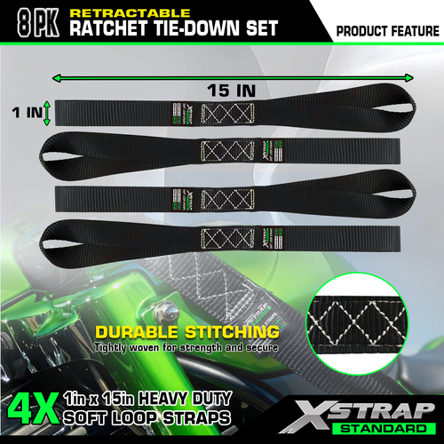 Automatic Strap 25 mm 1500 Lbs Self Retracting Motorcycle Tie Down Auto Retractable Ratchet Straps with S Hook