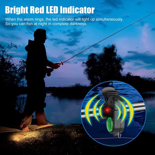 Fishing Rod Alarm Fishing Equipment Sound and Light Integrated Siren Alarm with Clip Fishing Alarm