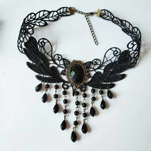 Lace necklace choker clavicle chain collar vintage