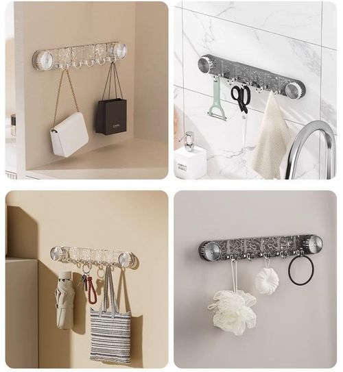 Special hook for tiles Wall Storage Hook Shelf Long Row Five Consecutive Rows Traceless Sticky Hooks