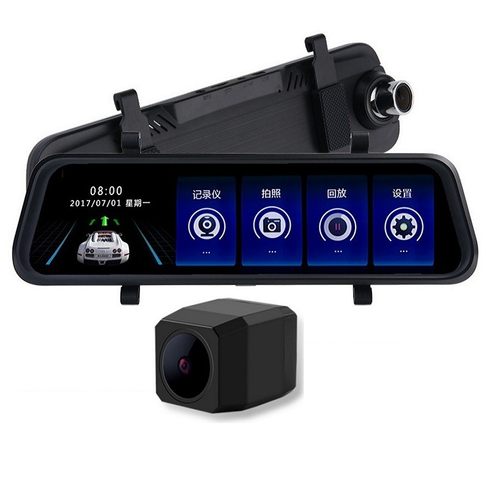 Mirror Dashcam 4K 10 Inch Car Mirror Dash Cam Front and Rear 4K with Dual Lens Wifi Night Vision Parking Monitor Sensor